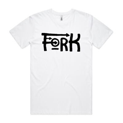 Fork Tee Unisex White Thumbnail
